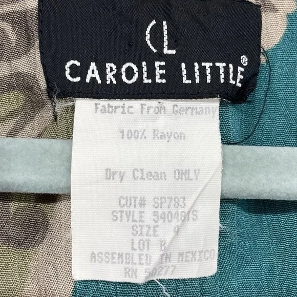 Carole Little Vintage Size Medium Two Piece Set Jacket Pants Floral Geometric - Picture 4 of 8